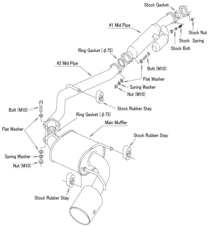 HI-POWER MUFFLER ZN6/ZC6 SINGLE With silencer | HKS High