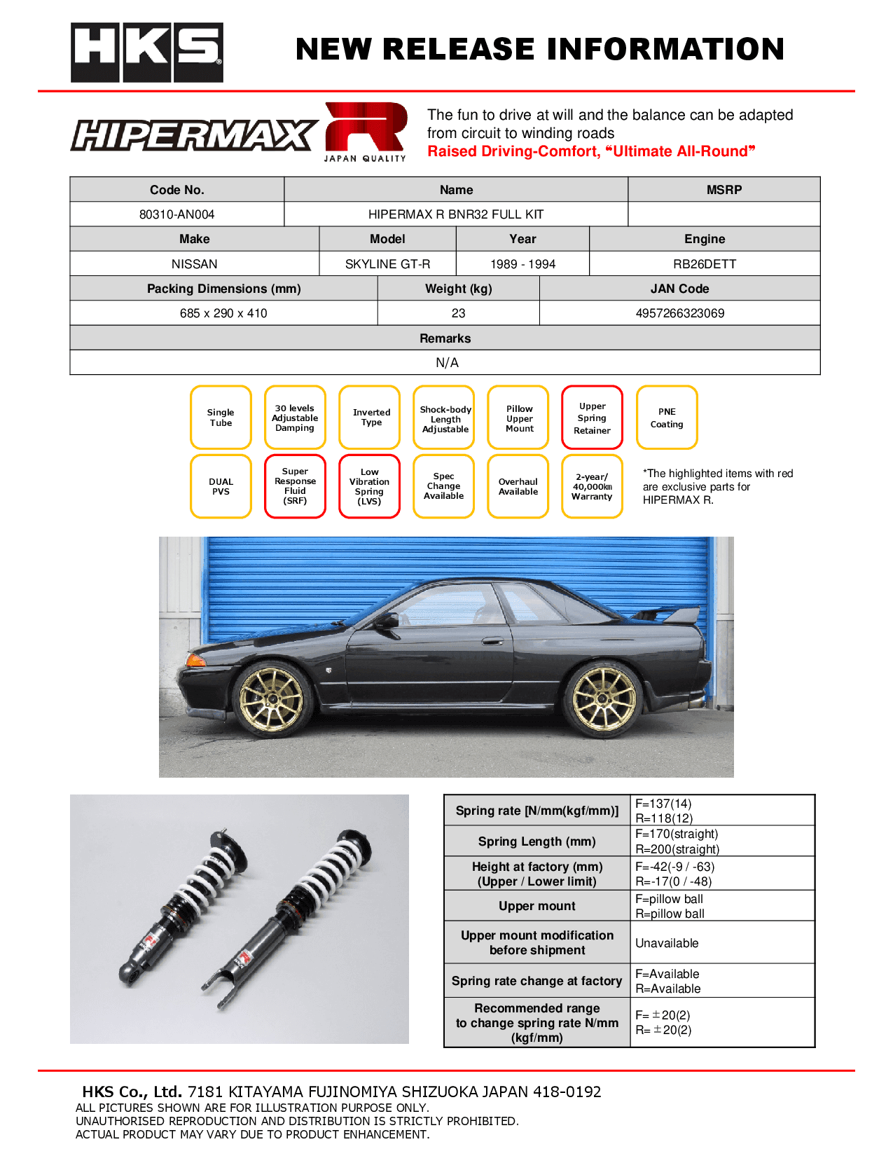 HIPERMAX R BNR32 FULL KIT | HKS High Performance Auto Parts